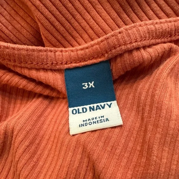 Old Navy Ribbed T-shirt style Coral Sleeveless Button-Down Maxi Dress 3X - Picture 5 of 6